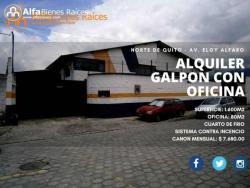 EXCELENTE GALPON EN ALQUILER CON OFICINA - NORTE DE QUITO.