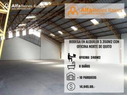 COMPLEJO DE BODEGA EN ALQUILER 3550M2 - NORTE DE QUITO.